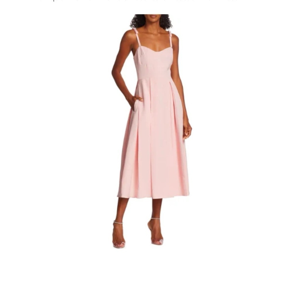 ML Monique Lhuillier - Faille Sweetheart Pleated Midi-Dress size 6